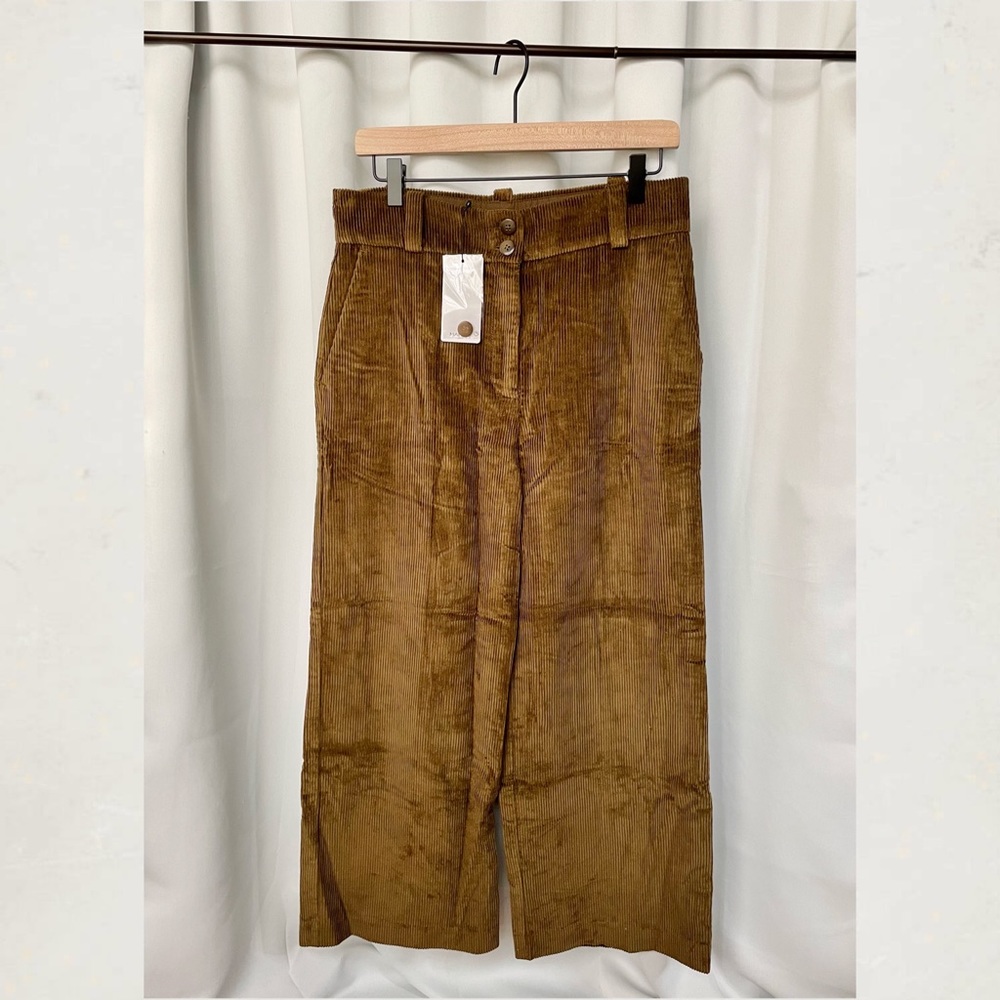 Mango NWT Flared High Waist Corduroy Trousers